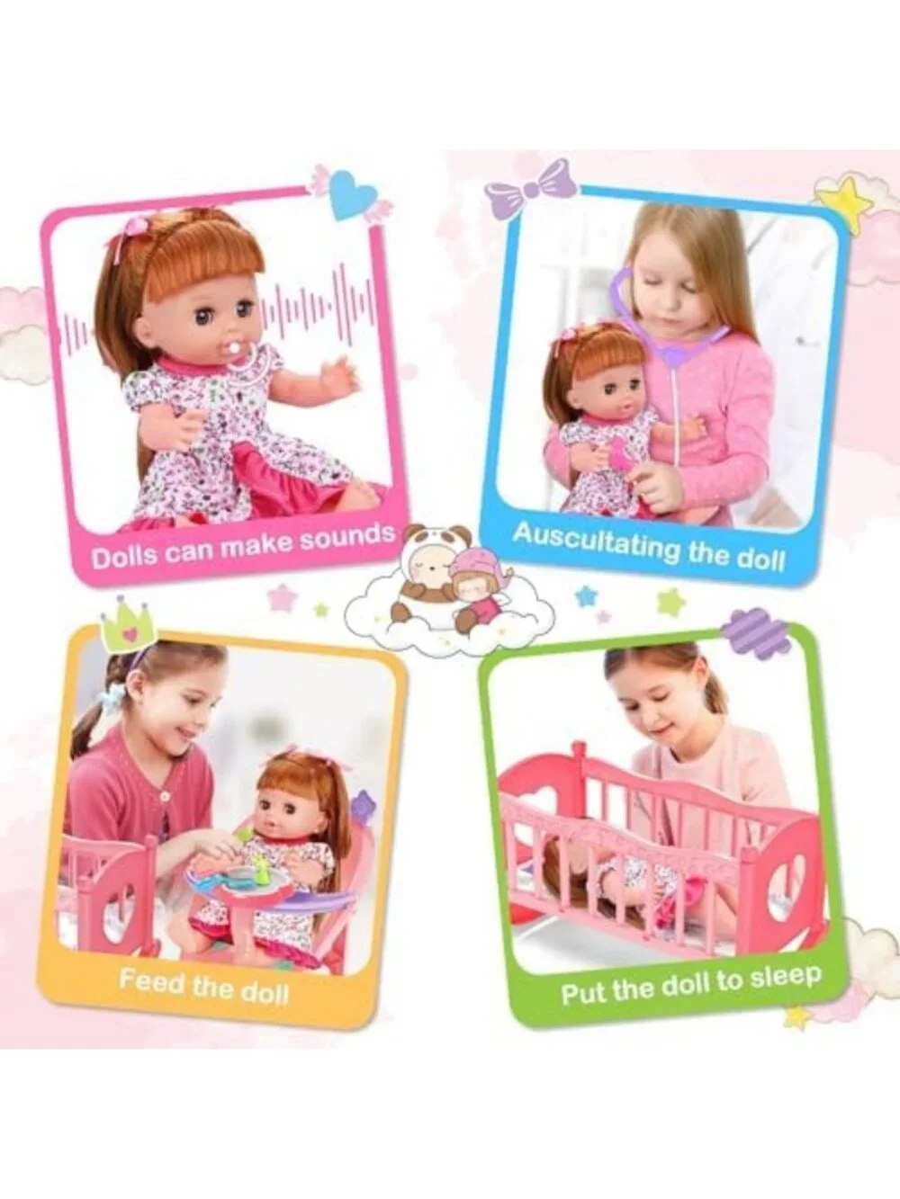 24PCS Baby Doll Care Playset for Girls 3-8 | Pretend Play Toys & Accessories